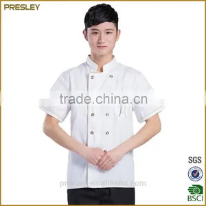 Presley Oem Hot Sell Latest Cheap Short Sleeve Stylish Chef Cook Uniform Man thumbnail-1
