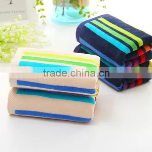 100%cotton Jacquard Color Stripe Softtextile Cut Pile Face Towel thumbnail-5