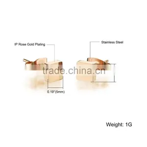 Wholesale Fashion 316L Stainless Steel Jewelry Mini Square Ladies Gold Earring Designs thumbnail-6