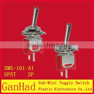 2 Pin Sub-Miniature Toggle Switch 3A 2-Way ON OFF thumbnail-1