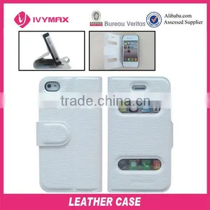 Hot Sale Mobile Phone Leather Case for Iphone 4 With Strap thumbnail-1