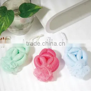 Promote Product Colorful PE Mesh Bath Sponge Flowers thumbnail-1