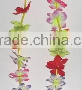 Bright-coloured Hawaiian Flower Lei Necklaces thumbnail-1