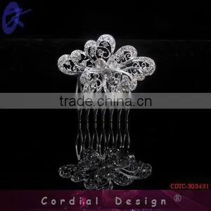 Fashionable Jewelry Tiara Crown Rhinestone Hair Comb Accessories thumbnail-1