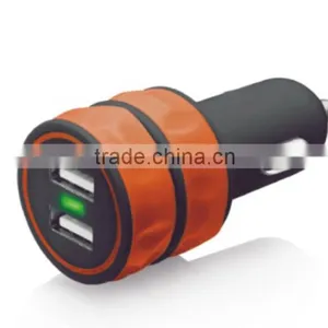 2.1/3.1Amp Dual USB Car Charger for Apple and Android Devices(Black) thumbnail-4
