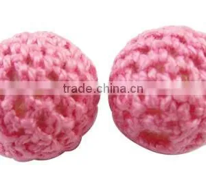 16mm Handmade Wool Wrapped Acrylic Beads Crochet Ball Beads(WA001Y-M) thumbnail-6