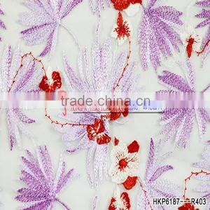 2017 In Style Fashion Embroidery Designs 50-51inch Width Polyester Mesh Fabric With Colorful Emboridery Thread thumbnail-5