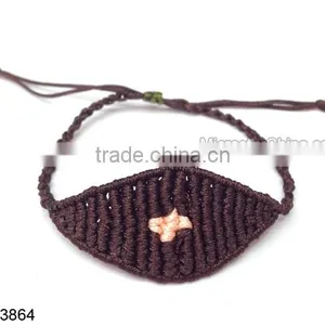 Braided Macrame Crystal Beads Eye Bracelet thumbnail-2