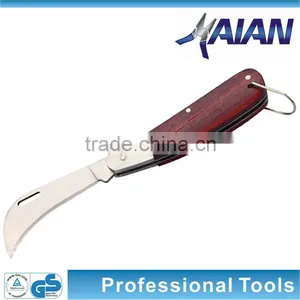 Stainless Steel Electrician's Knife With Wooden Handle thumbnail-1