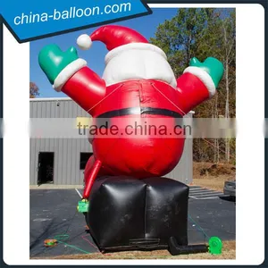 8M Inflatable Santa Claus Sitting on Chimney, Inflatable Christmas Santa thumbnail-3
