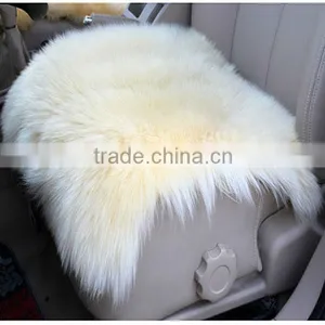 White Color Winter Australian Sheep Fur Seat Cushion thumbnail-1