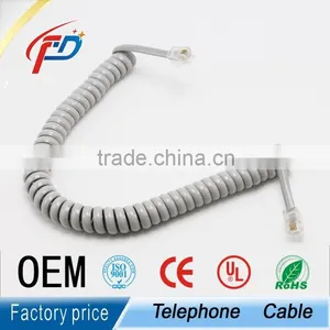 Indoor Curly Flat Telephone Cable With Rj11 Plugs 1M 1.5m 2m thumbnail-3
