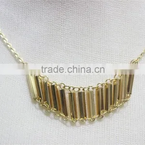 Gold Simple Pendant Necklace Goldtone Bar Connected Necklace 2016 Fashion Style Wholesale thumbnail-3