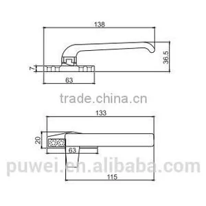 Aluminum Accessory Aluminum Windows Handle Window and Door Single Point Handles thumbnail-2