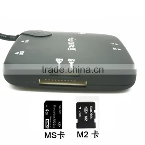 USB 2.0 Flash Card Reader/USB Hub Combo Build-in 60cm Cable Plug&play Without Any Drive thumbnail-1