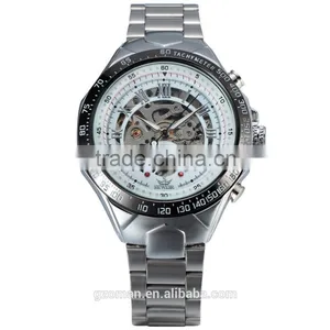 Sewor Silver Stainless Steel Mens Automatic Wrist Watch Casual Bracelet Mechanical Watch thumbnail-6