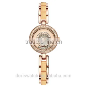 High Quality Alloy and Acrylic Band Shiny Diamond Fashion Bracelet Ladies Watch thumbnail-5