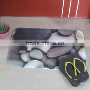 Anti-slip 100% Polyester Waterproof Cheap Printed Stone Mini Door Mat thumbnail-1