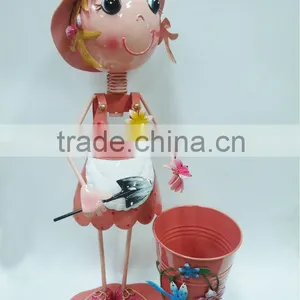 Outdoor Decoration Metal Doll Flower Pots thumbnail-2