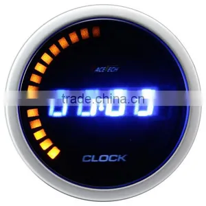 52mm Blue LED Digital Clock for Tuning -with 30 LED on the Outer-24 Hour Mode thumbnail-1