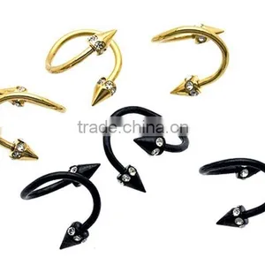 Titanium Multi CZ Cone Spiral Earring Piercing Ear Spirals thumbnail-1