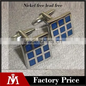 Novelty Square-fashion Jewelry Blue Enamel Cufflinks thumbnail-1