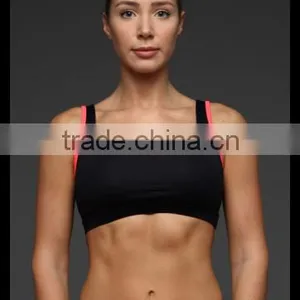 Kiteng 2016 Sports Bra With Crisscross Contrast Color Straps Wicking Fabric and Padding Office In United States Small Minimum thumbnail-2
