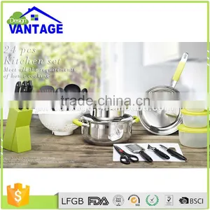 Swiss Home Travel Camping Royal 24pcs Stainless Steel Cookware Cutlery Set thumbnail-1