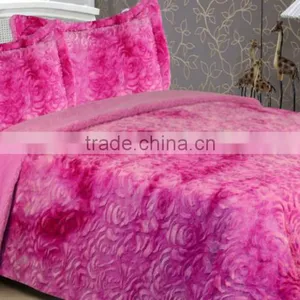 China Factory Rose Design Warm Faux Fur Fire Blanket Throw thumbnail-5
