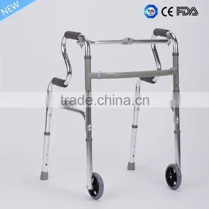 CE FDA Approved Aluminum Foldable Walking Frame Elderly Rollator Walker thumbnail-3