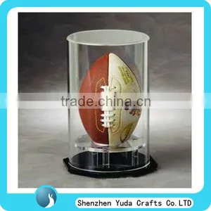 Acrylic Rugby Ball Display Case Plexiglass Rould Display Tube Box for Rugby Ball thumbnail-1