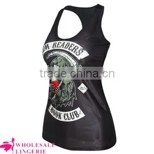 2015 Summer Hot Wholesale Cheap Black Plain Tank Top for Women thumbnail-2