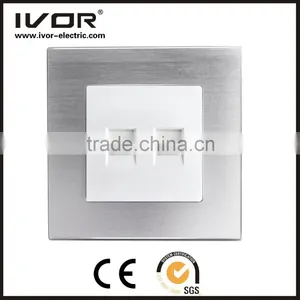 2016 New Design IVOR Aluminum uk Usb Wall Socket With 2 Usb Port Good Reputation Cool South Africa Wall Socket Switch thumbnail-3