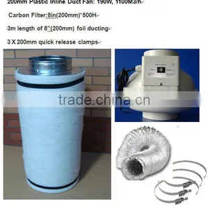 200mm Inline Fan Carbon Filter Kit,fans, Clips thumbnail-1