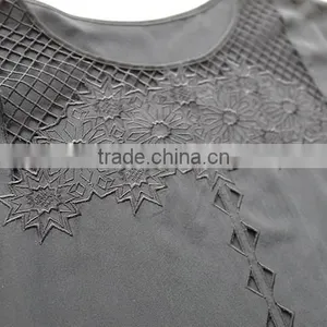 Lady Fashion Silk Blouse With Embroidery thumbnail-3