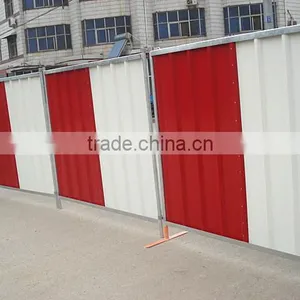 Haotian Blue Color Bond Corrugated Sheet Free Standing Temporary Steel Hoarding Panel Fencing thumbnail-5