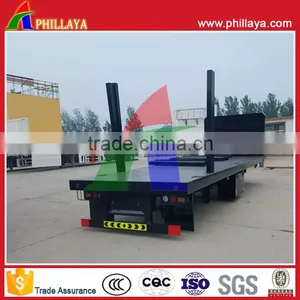Side Post Removable 20FT Flatbed Drawbar Container Dolly Trailer With Twist Locks thumbnail-4