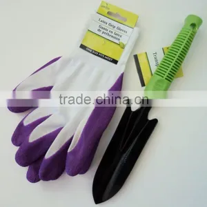 Pretty Gardening Gloves Set Green Metal Trowel Transplanter Weeding Tool thumbnail-1