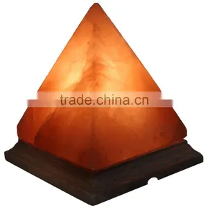 Pyramid Salt Lamp Himalayan Rock Pyramid Salt Lamps Negative Ions Generator Size 7" x 6" x 6" Air Purifier thumbnail-1