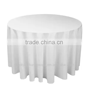 Round 132'' Restaurant Table Cloth for Weddings thumbnail-1