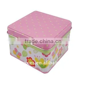 FDA Test Square Fancy Print Holiday Gift Tin Box thumbnail-1