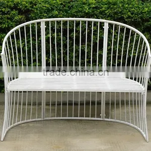Durable Antique White Garden Bench Outdoor Furniture thumbnail-1