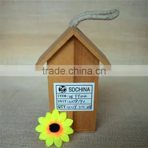 Houseshaped Bird Nest Wood Bird Nest Wood Swallow Bird Nest for Double Round Wood Window thumbnail-6