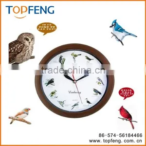 Newhall Singing Bird Wall Clock /Singing Bird Wall Clock/12 Unique Bird Songs Chirping Hourly Clock thumbnail-1