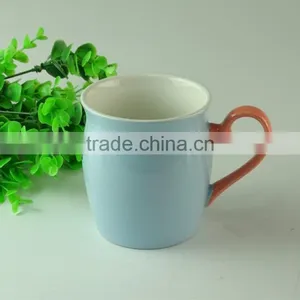 Stocked 350ml Colorful Glazed Ceramic Coffee Mug/cup With Special Handle Standard for Daily Use thumbnail-3