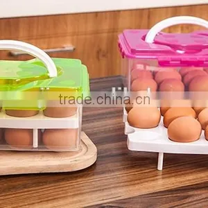 Small Order Portable Two Layers 24 Lattices Plastic Egg Storage Box thumbnail-1