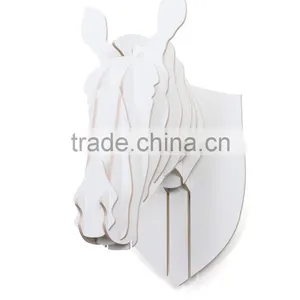 Wooden Animal Head Statue Home Wall Decoration Wooden Decorative Statue Zebra Head thumbnail-5