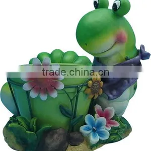 Resin Caterpillar Figurine With Ceramic Flower Pot Garden Flower Planter thumbnail-1