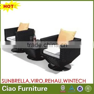 Hot Sell Outside Sofa Chair Leisure Wicker Rotating Coffee Chair thumbnail-1