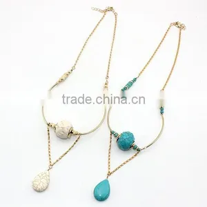 Fashion Turquoise Bar Necklace Gemstone Necklace thumbnail-5